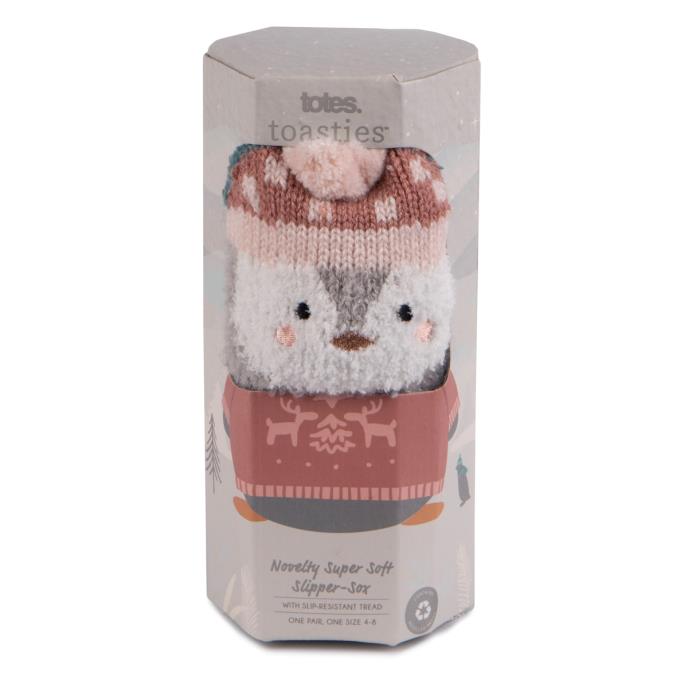totes toasties® Ladies Novelty Super Soft Slipper Socks Penguin Extra Image 4